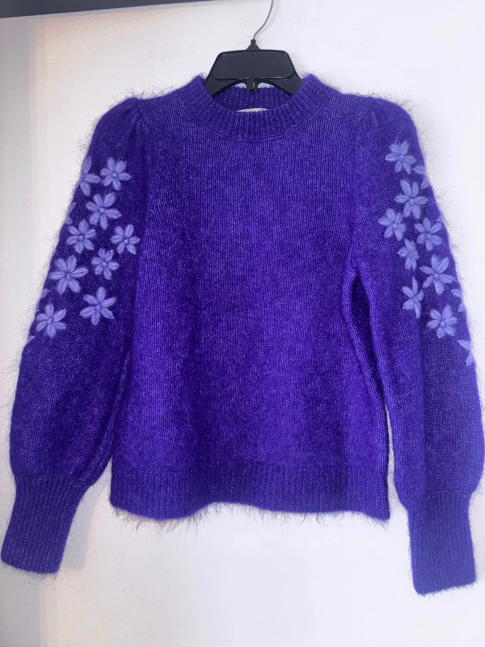 Sezane Purple Floral Sweater - Picture 2 of 6